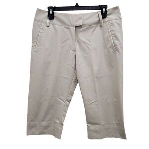 Adidas ClimaLite Women's Beige Stretch Cropped‎ Leg Golf Athletic Capri Pants 8